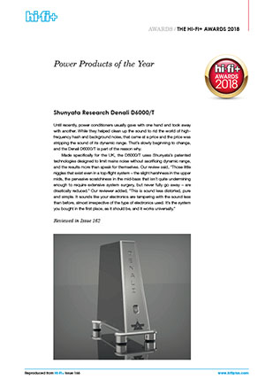 Hi-Fi+ Issue 166 - Power Products Of The Year Shunyata Denali D6000/T UK