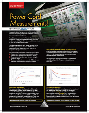 Power Cord Measurements! Revolutionary DTCD® Analysis